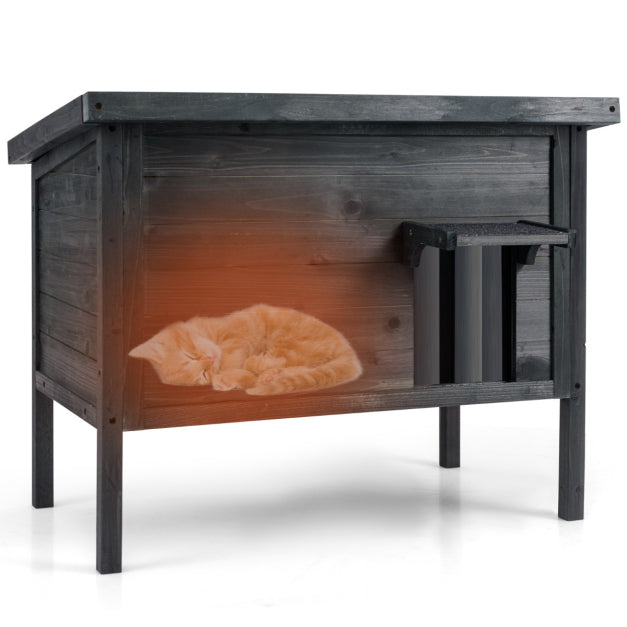 0033616200243 - Katzenhaus mit Asphaltdach und Fluchttür - 88 x 55 x 69 cm - 25 kg - Kiefer - Grau 0033616200243 - Katzenhaus mit Asphaltdach und Fluchttür - 88 x 55 x 69 cm - 25 kg - Kiefer - Grau