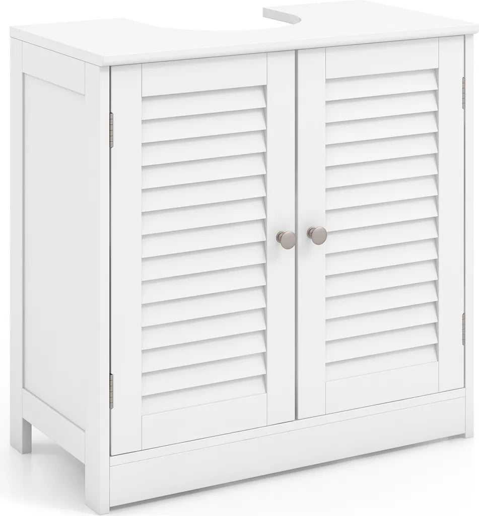 0033616233951 - Badezimmerschrank freistehender Badezimmerschrank mit 2 Rolltüren Weiß