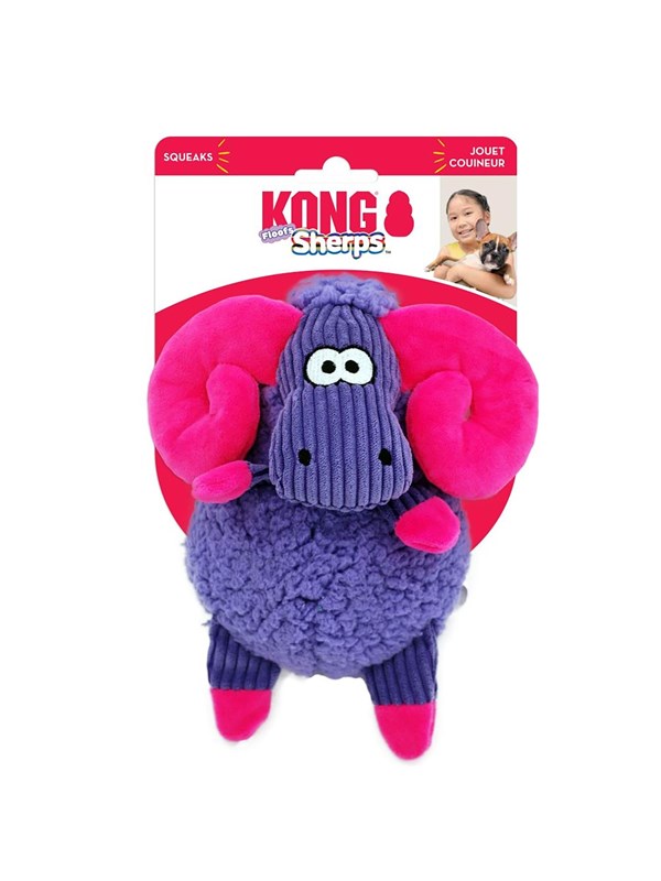 0035585498287 - KONG Hundespielzeug Sherps Floofs aus Plüsch Big Horn 23 cm