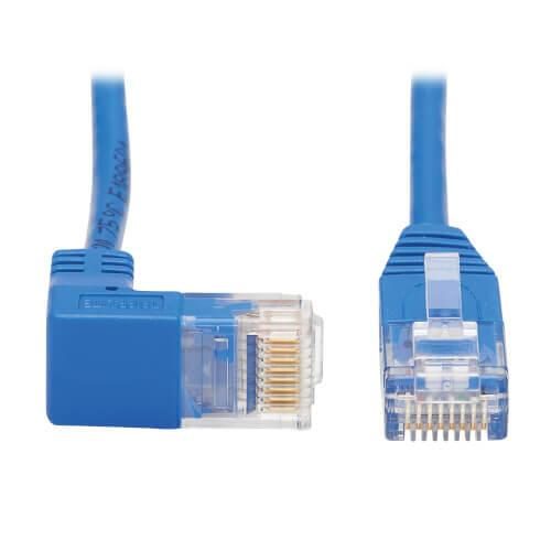 0037332252203 - Tripp Lite Series Down-Angle Cat6 Gigabit Molded Slim UTP Ethernet Kabel (RJ45 Right-Angle Down M zu RJ45 M) Blue