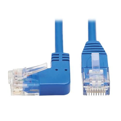 0037332252340 - Tripp Lite Series Left-Angle Cat6 Gigabit Molded Slim UTP Ethernet Kabel (RJ45 Left-Angle M zu RJ45 M) Blue 15 f
