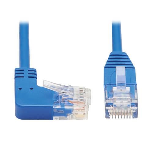 0037332252388 - Tripp Lite Series Right-Angle Cat6 Gigabit Molded Slim UTP Ethernet Kabel (RJ45 Right-Angle M zu RJ45 M) Blue 3
