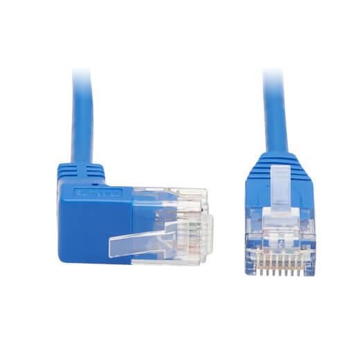 0037332252524 - Tripp Lite Series Up-Angle Cat6 Gigabit Molded Slim UTP Ethernet Kabel (RJ45 Right-Angle Up M zu RJ45 M) Blue 1