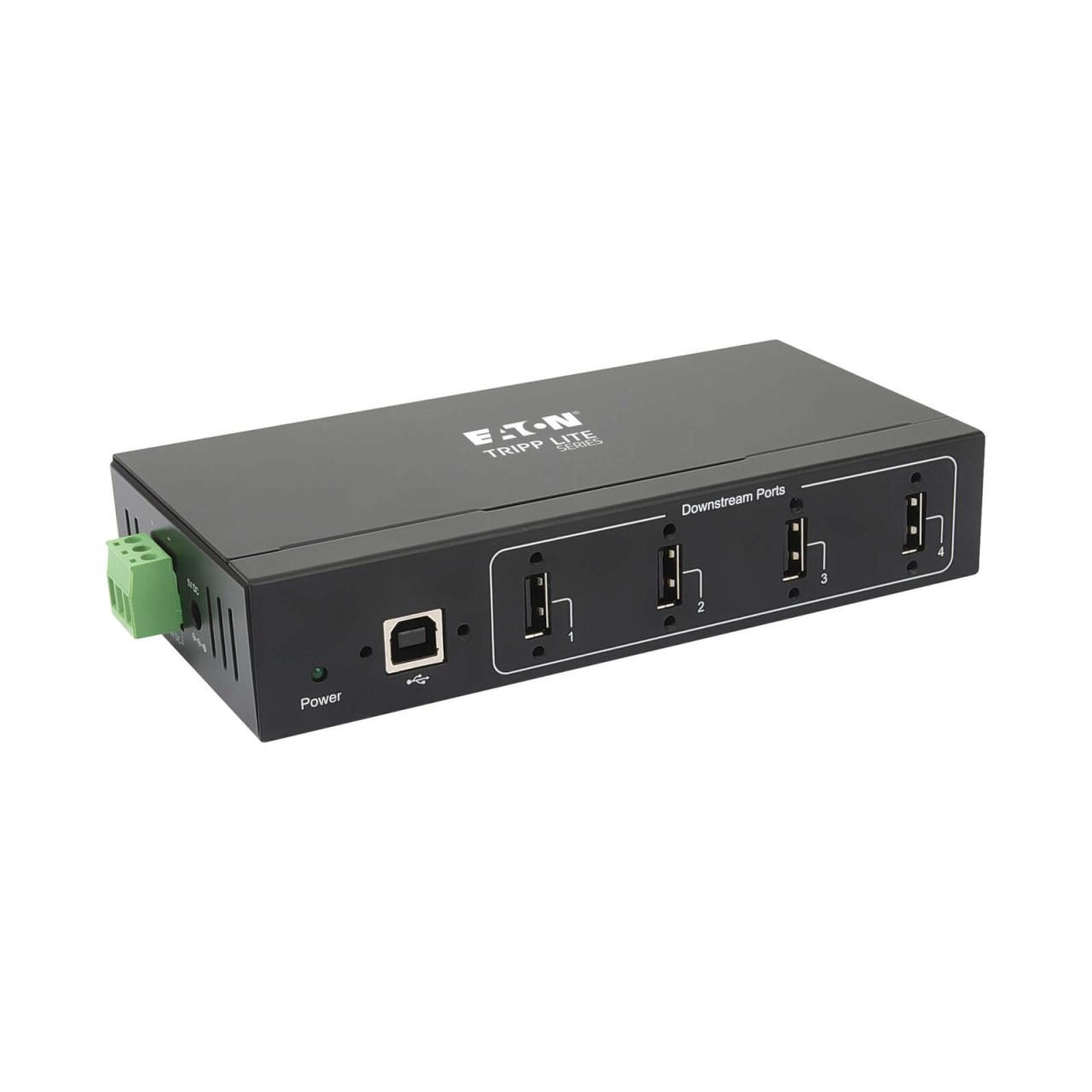 0037332253026 - Tripp Lite Series 4-Port Industrial-Grade USB 20 Hub - 15 kV ESD Immunity Metal Housing Wall DIN Mountable