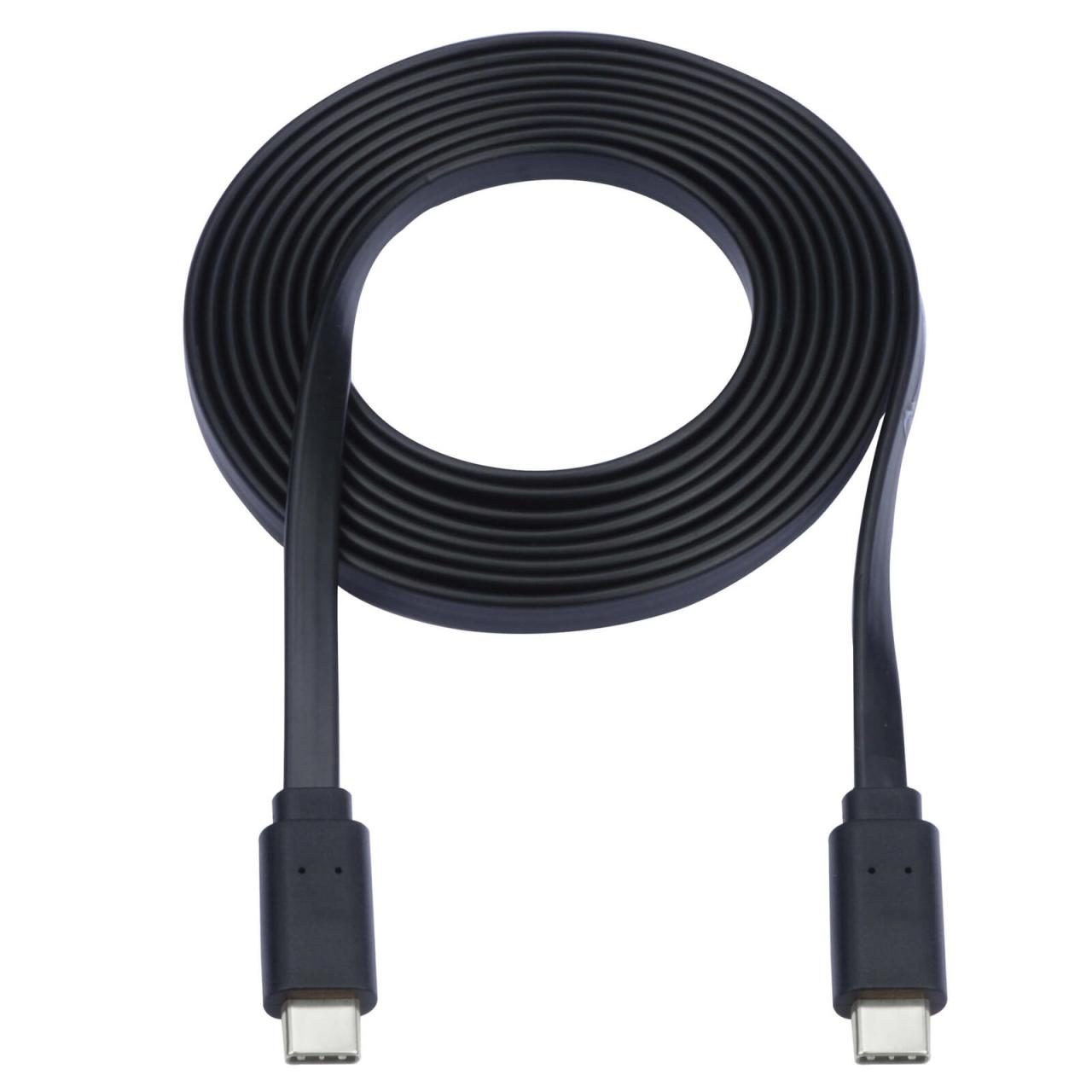 0037332254016 - Tripp Lite Series USB-C Flat Kabel (Stecker Stecker) USB 20 Thunderbolt 3 Schwarz 6 ft (183 m)