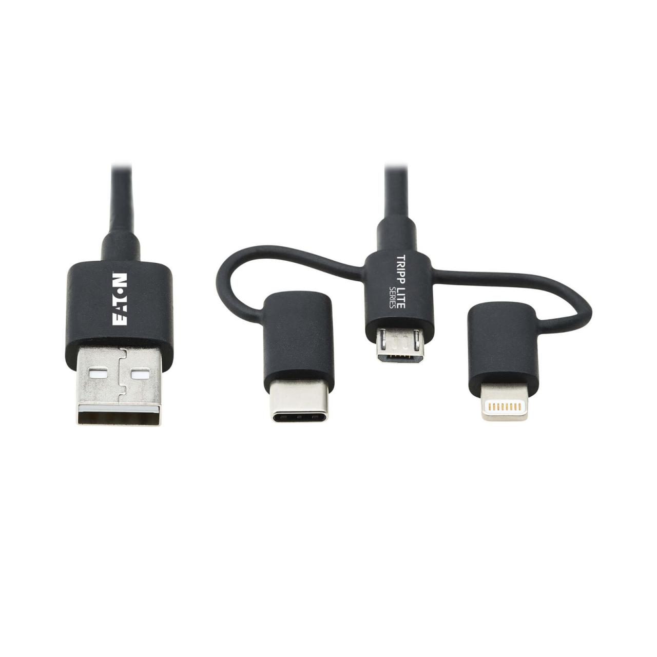 0037332254856 - Tripp Lite Series Aufladekabel USB-A zu Lightning  Micro USB-B  USB-C (18m)