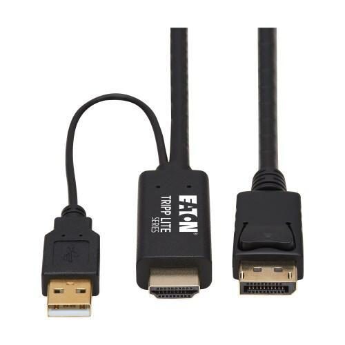 0037332261144 - Tripp Lite Series HDMI zu DisplayPort Active Adapterkabel (Stecker Stecker) - 4K USB Power Schwarz 1 m (33 ft