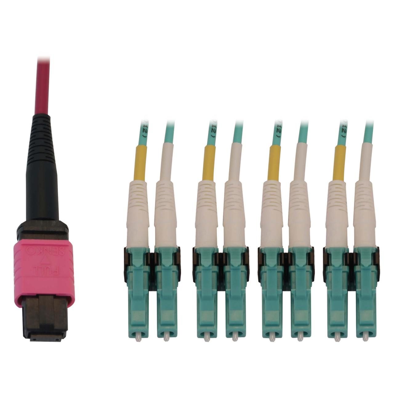 0037332272331 - Tripp Lite Series 40 100G Multimode 50 125 OM4 Fiber Optic Kabel (12F MTP MPO-PC zu 4x Duplex LC PC F M) 3 m