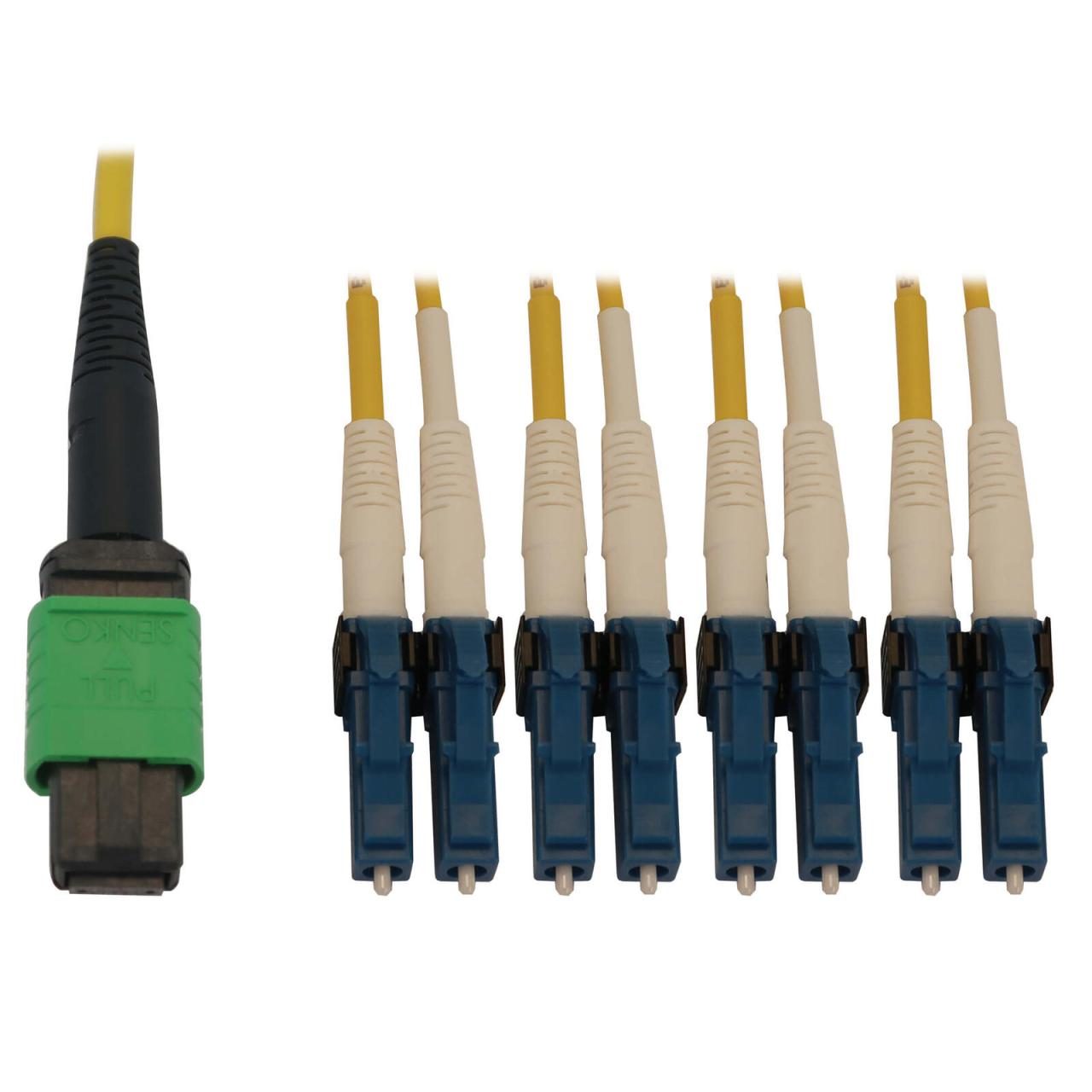 0037332272379 - Tripp Lite Series 400G Singlemode 9 125 OS2 Switchable Fiber Optic Kabel (12F MTP MPO-APC zu 4x Duplex LC UPC F M)