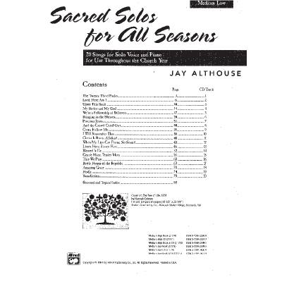 0038081200941 - SACRED SOLOS FOR ALL SEASONS