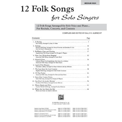 0038081338163 - 12 Folk songs for solo singers