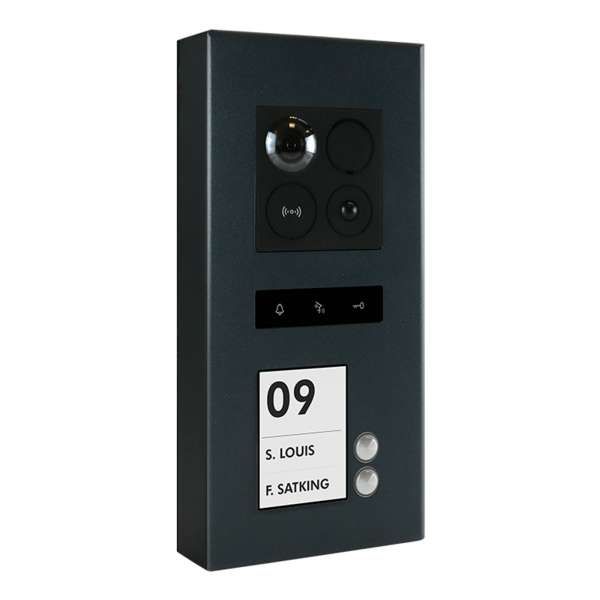0039067385515 - Balter ERA Graphit RFID 2-Draht BUS IP Türstation 2 Familienhaus 150° Weitwinkelobjektiv Aufputz