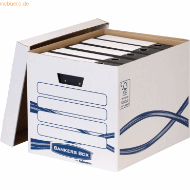 0043859661688 - 10 x Archivbox Hoch Basic 333x320x410mm weiß b