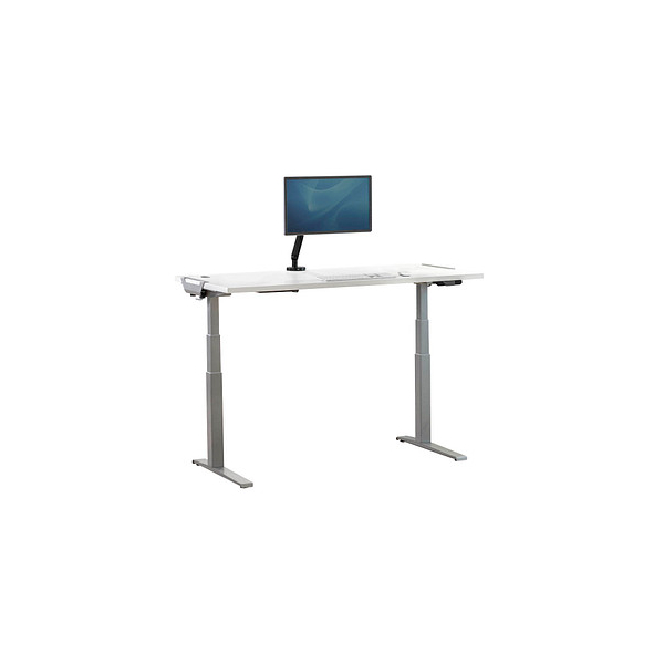 0043859742974 - Levado Elektrisch Höhenverstellbar Sitz-Stehschreibtisch Rechteckig Weiß T-Fuß 1829 (B) x 698 (T) x 1257 (H) mm MFC (Melaminbeschichtete Spanplatte) PVC (Polyvinylchlorid) Stahl