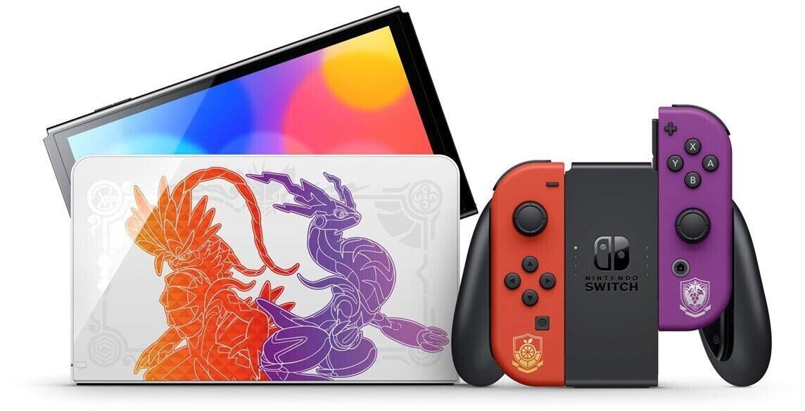 0045496453558 - Nintendo Switch OLED 64 GB [Pokemon Scarlet & Violet Edition inkl Controller rot lila] weiß