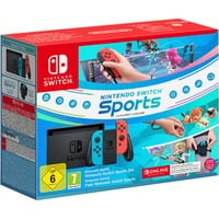 0045496453992 - NINTENDO SWITCH Konsolen-Set Neon-Rot Neon-Blau inkl Switch Sports + 12 Monate NSO Spielekonsolen bunt (neonrot neonblau)