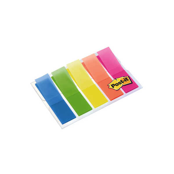 0051141909943 - Post-it Index-Haftstreifen 683HF5 Farbig sortiert Blanko 119 x 432 cm Pack 5 Stück à 20 Streifen