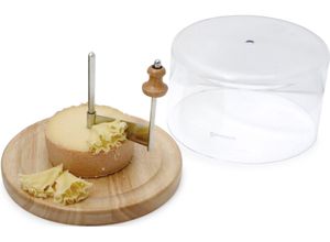 0056975032300 - Käsehobel SWISSMAR Girouette Küchenreiben silberfarben (silber transparent) Reiben Hobel Käse & Schokoladenschaber Edelstahlklinge mit Holzsockel