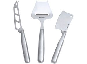 0056975088703 - Käsemesser SWISSMAR 3-teilig Kochmesser Gr Gesamtlänge 19 cm silberfarben (silber) Küchenmesser Edelstahl je 1 Weichkäsemesser Käsehobel und Käsebeil