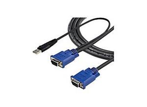 0065030804745 - StarTechcom KVM Kabel USB VGA für KVm Switch 45m - Kabelsatz für KVM Umschalter 1x USB Stecker 2x VGA Stecker - Octopuskabel - Video-   USB-Kabel - 457 m