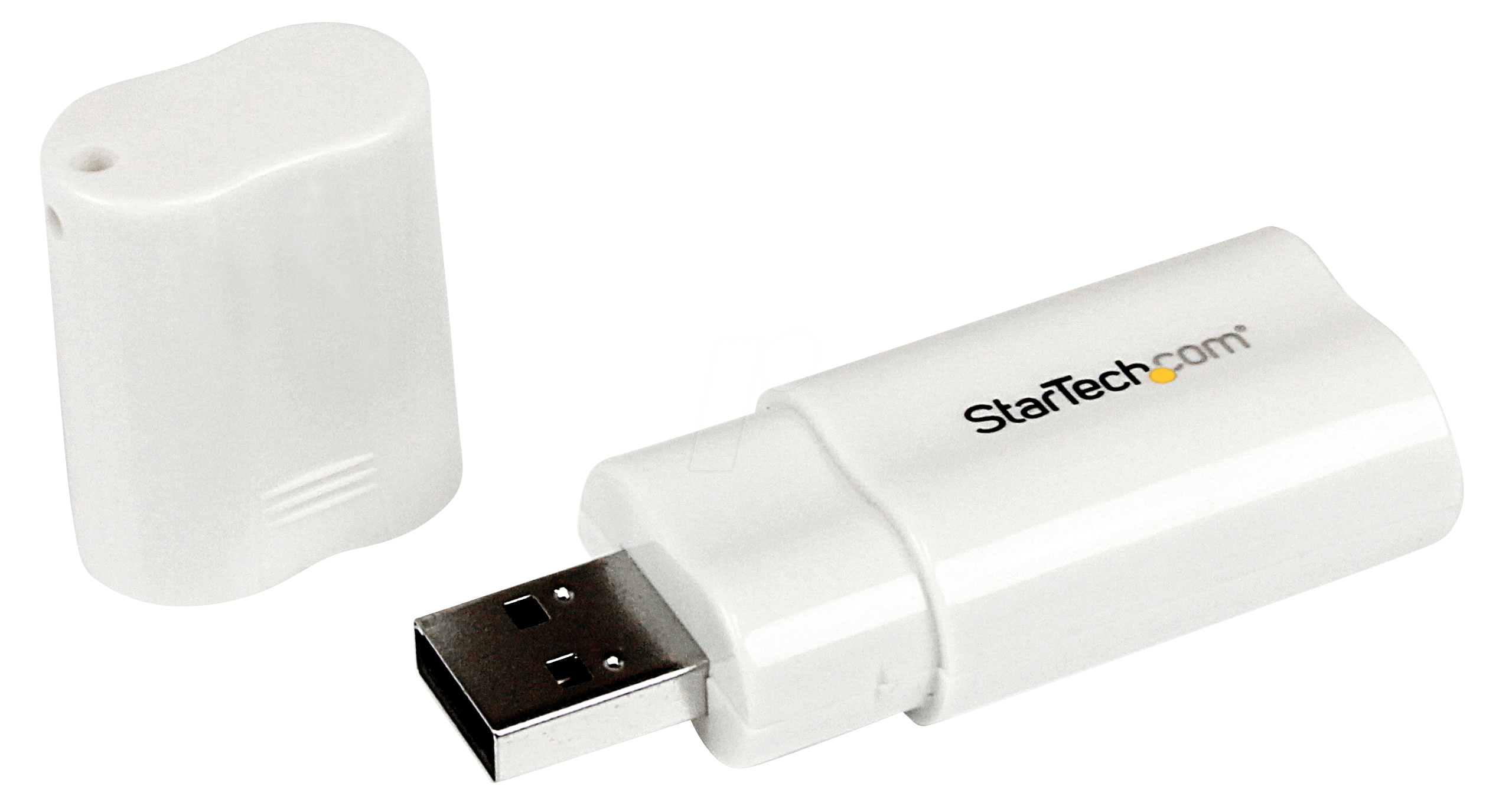 0065030819183 - StarTechcom USB Audio Adapter - USB auf Soundkarte in weiß - Soundcard mit USB (Stecker) und 2x 35mm Klinke extern - Soundkarte