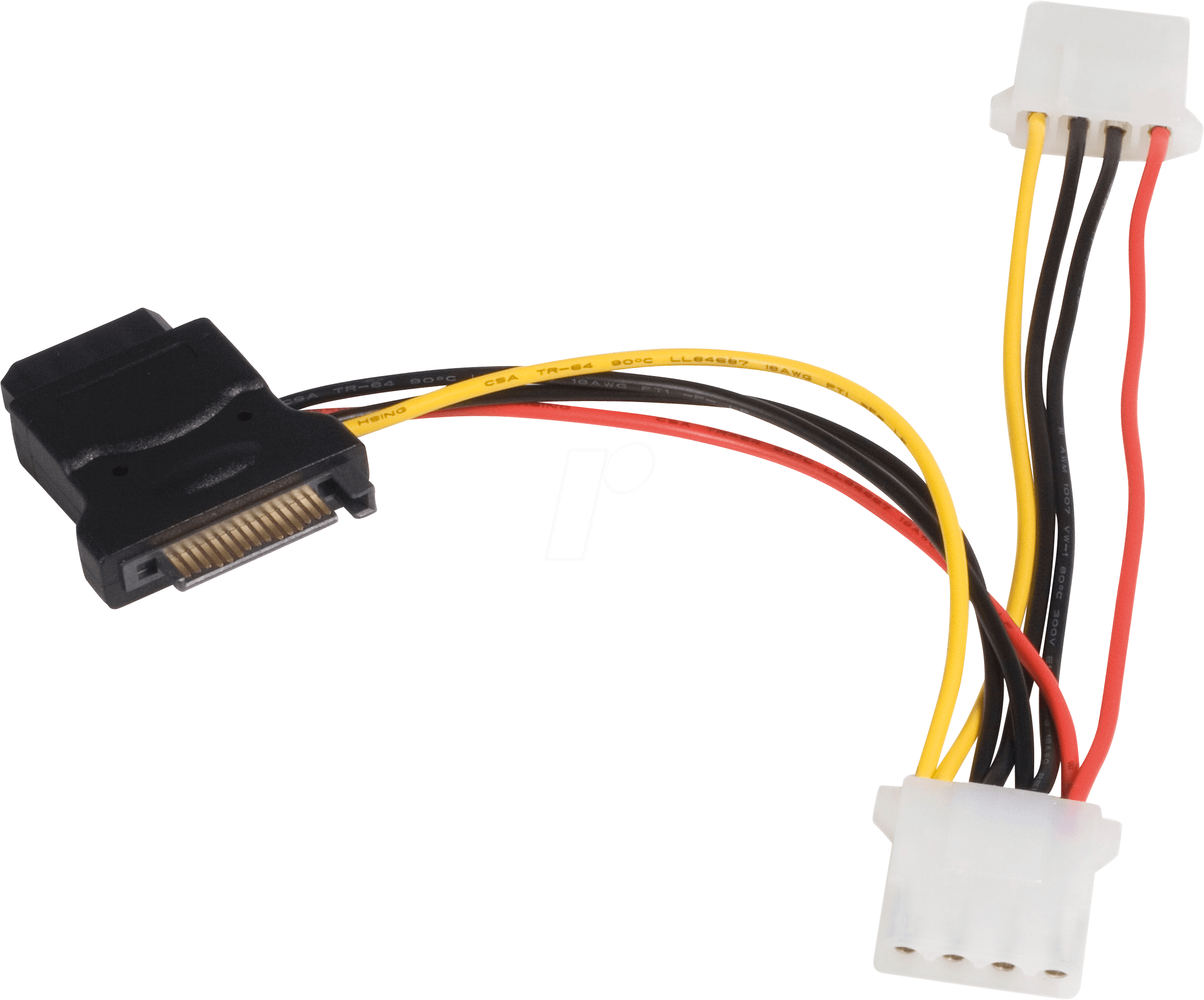 0065030826624 - StarTechcom SATA auf LP4 Stromadapter mit 2 zusätzlichen LP4 - Netzteil - interne Stromversorgung 4-polig (W) zu SATA-Stromstecker (M) - 15 cm - Schwarz - für P N S25SLOTR SATSASBP425