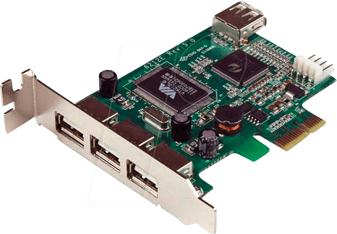 0065030836661 - StarTechcom 4 Port USB 20 HighSpeed PCI Express Low Profile Schnittstellenkarte - 1 x USB 20 intern (Buchse) 3 x USB extern (Buchse) - USB-Adapter - PCIe - 4 Anschlüsse