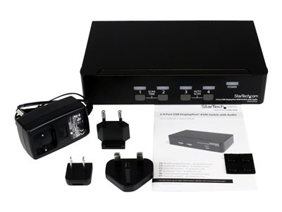 0065030837545 - StarTechcom 4 Port DisplayPort USB KVM Switch mit Audio - DisplayPort Desktop KVM Umschalter mit USB Hub - 4xUSB Buchse 4xDP Buchse - KVM- Audio- USB-Switch - 4 Anschlüsse