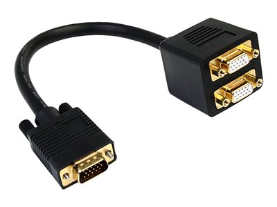 0065030837781 - StarTechcom 30cm VGA auf 2x VGA Splitter-Kabel - St Bu - VGA HD15 Y-Verteiler Stecker Buchse - Vergoldet - VGA-Splitter - 30 cm