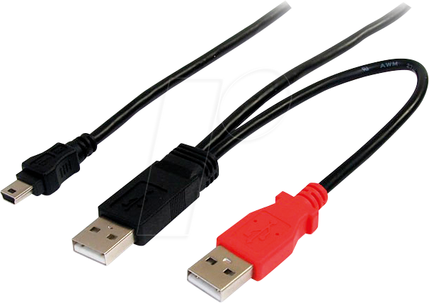 0065030839174 - StarTechcom 18m USB Y-Kabel für externe Festplatten - USB A auf Mini-B Anschlusskabel - USB-Kabel - USB (M) zu Mini-USB Typ B (M) - USB 20 - 18 m