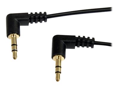 0065030841276 - StarTechcom 18m 35mm rechts gewinkeltes Stereo Audiokabel - St St - Audiokabel - mini-phone stereo 35 mm männlich zu mini-phone stereo 35 mm männlich - 18 m - Schwarz