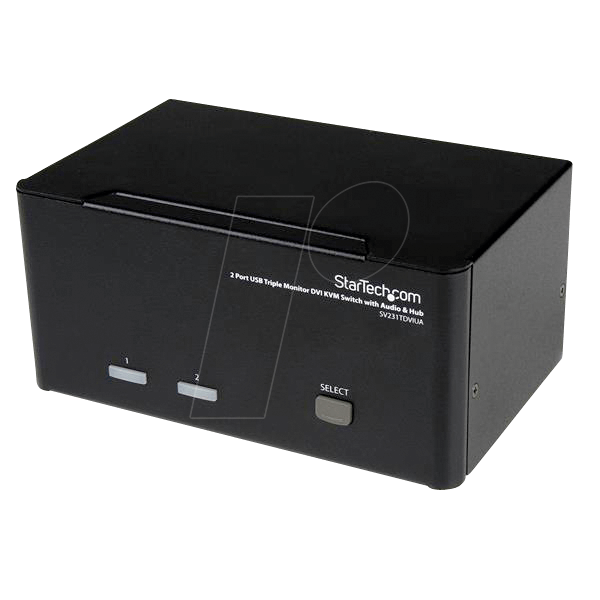 0065030847469 - StarTechcom 2 Port Triple Monitor DVI USB KVM Switch mit Audio & USB 20 Hub