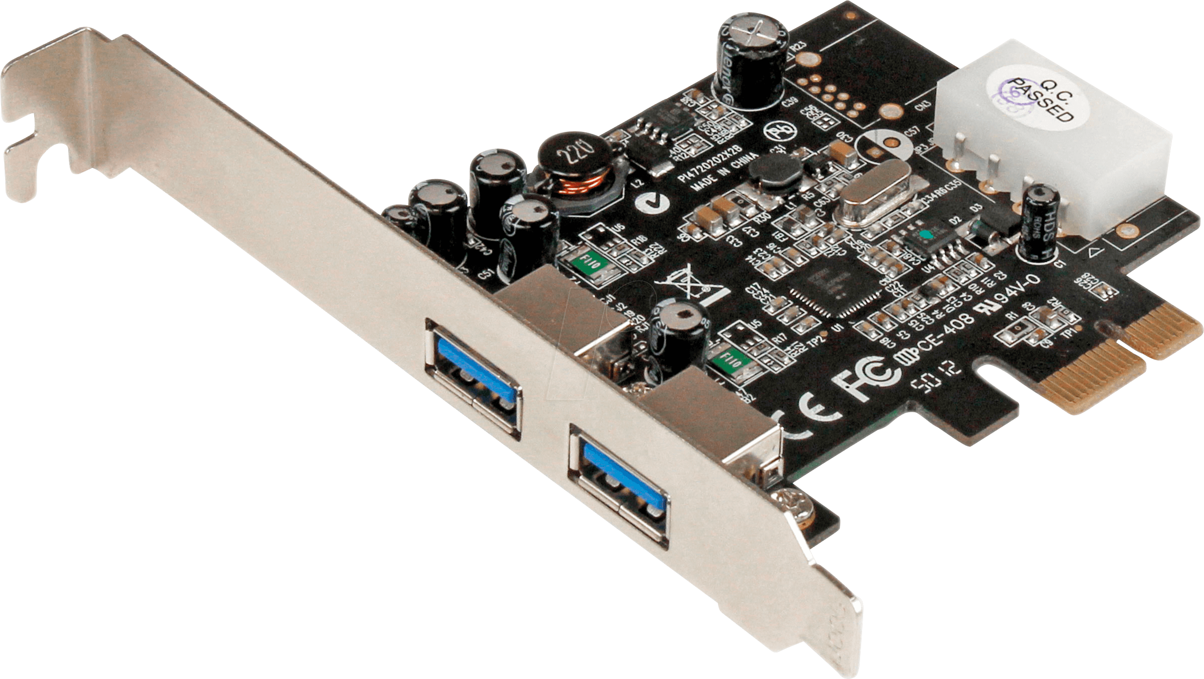 0065030854603 - StarTechcom 2 Port USB 30 PCI Express Schnittstellenkarte mit UASP und 4 Pin LP4 Molex - 2-fach SuperSpeed USB PCIe Karte - USB-Adapter - PCIe - USB 30 x 2