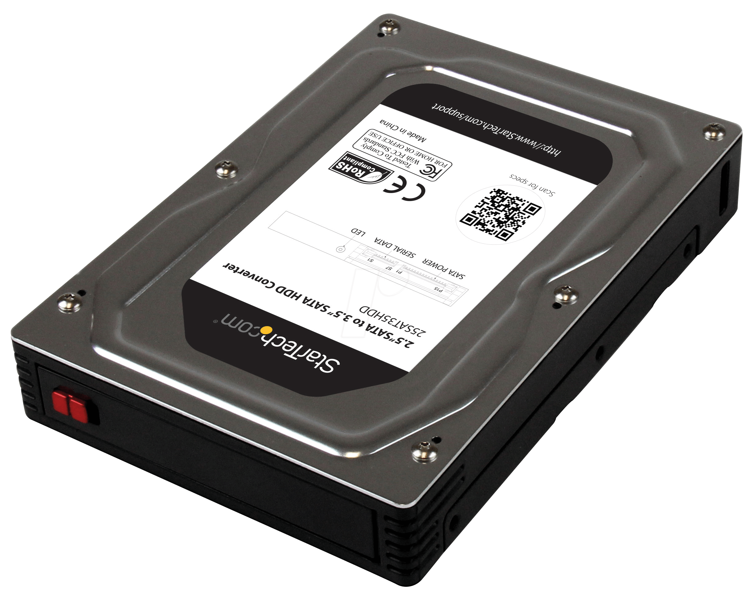 0065030854856 - StarTechcom 25 auf 35 Aluminium SATA Festplattengehäuse für HDD SSD bis 125mm - 64cm auf 89cm (25 35 Zoll) Festaplatten Adapter - Speichergehäuse - SATA 6Gb s - SATA 6Gb s