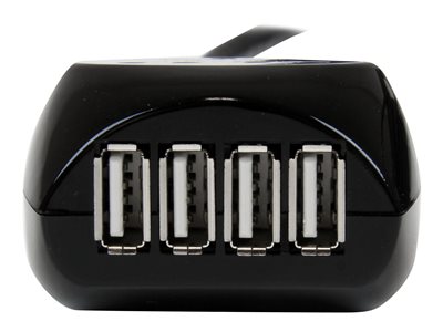 0065030858151 - StarTechcom 15m USB 20 Kabel aktiv mit 4 Port USB Hub - USB A Stecker auf USB A Buchse Datenkabel mit 4-fach Verteiler - Schwarz - Hub - 4 Anschlüsse