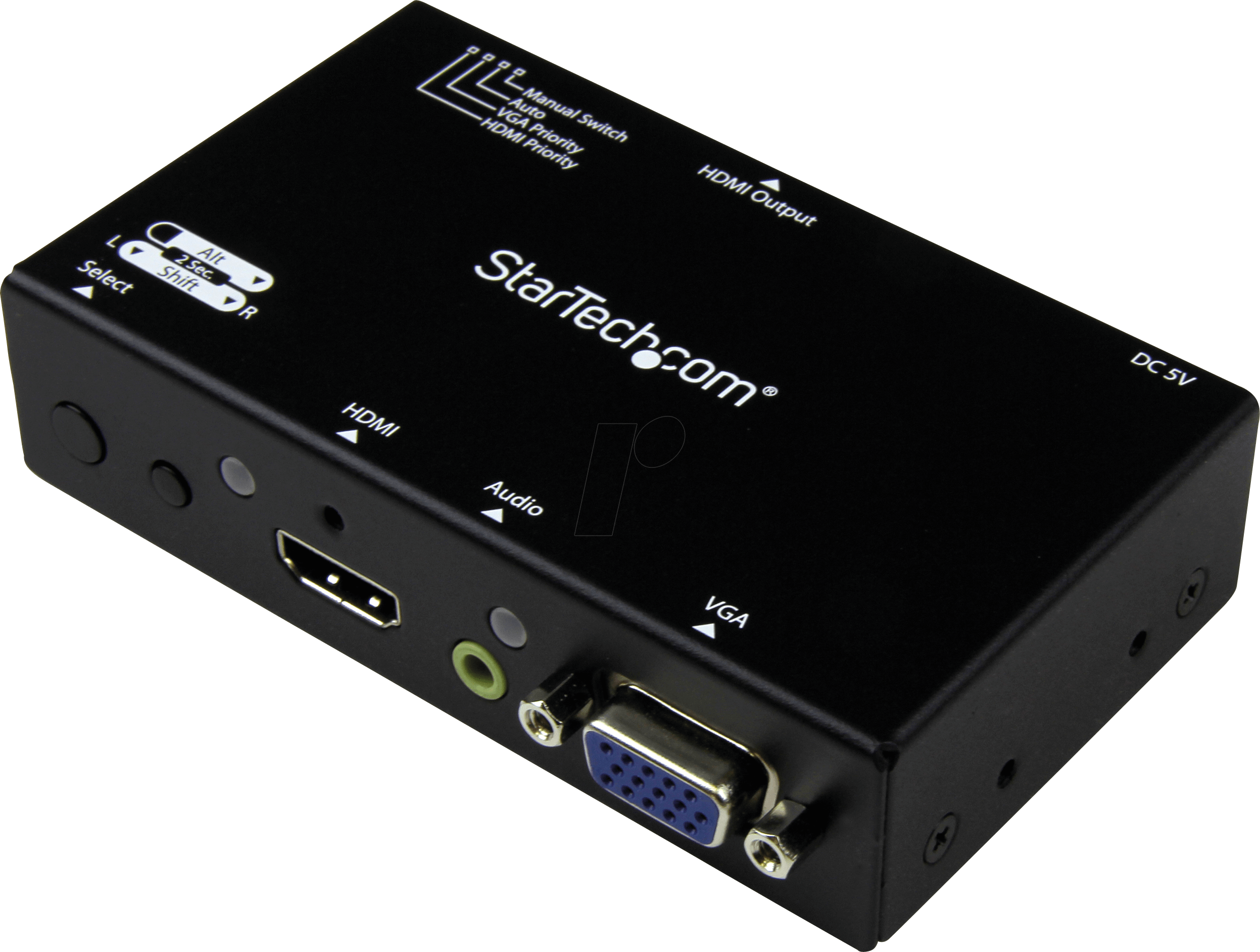 0065030858427 - StarTechcom 2 Port VGA + HMDI auf HDMI Konverter Switch   Verteiler mit Vorrangsschaltung - Multiformat HDMI VGA Auto Umschalter 1080p - Video Audio-Schalter