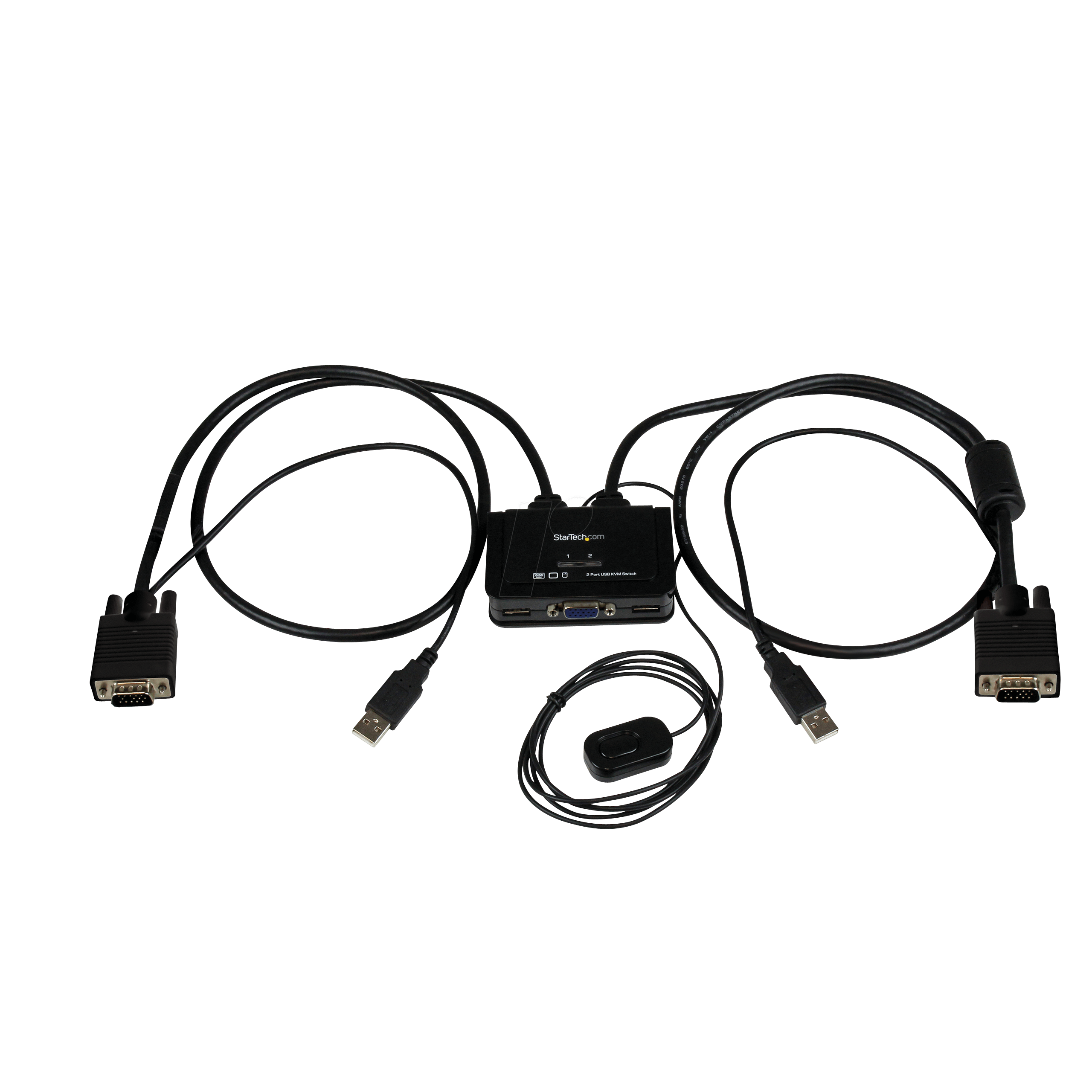 0065030858625 - StarTechcom 2 Port VGA USB KVM Switch Kabel - VGA KVM Umschalter USB Powered mit Fernumschaltung - KVM-Switch - 2 Anschlüsse