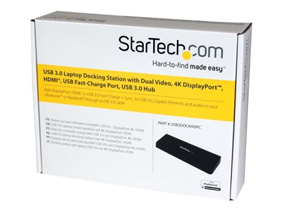 0065030859233 - StarTechcom USB 30 Dockingstation für zwei Monitore mit HDMI & 4K DisplayPort - USB 30 auf 4x USB-A Ethernet HDMI und DP - USB Typ A Universal Dockingstation für Mac & Windows (USB3DOCKHDPC) - Dockingstation - USB - HDMI DP - GigE