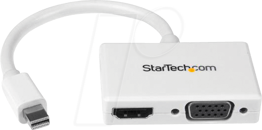 0065030860383 - StarTechcom Reise A V Adapter 2-in-1 Mini DisplayPort auf HDMI oder VGA Konverter - mDP zu HDMI   VGA Adapter im kompakten Design - Videokonverter - weiß