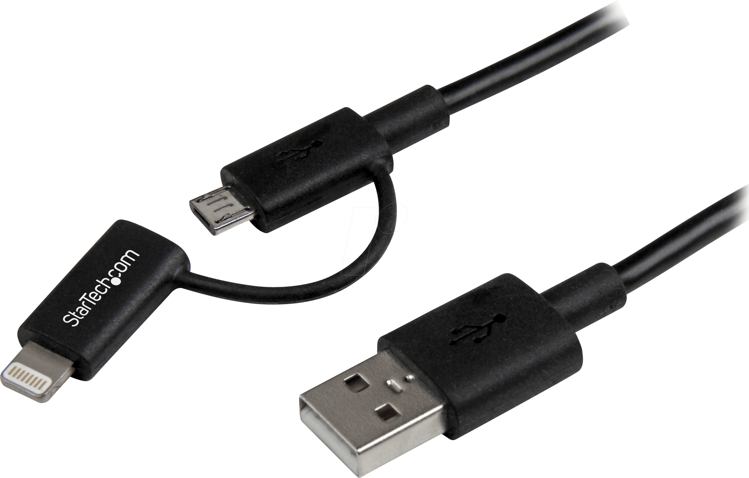 0065030860468 - 1m Black Apple 8-pin Lightning or Micro USB to USB Combo Cable - charging data cable - Lightning USB - 1 m 0065030860468 - 1m Black Apple 8-pin Lightning or Micro USB to USB Combo Cable - charging data cable - Lightning USB - 1 m