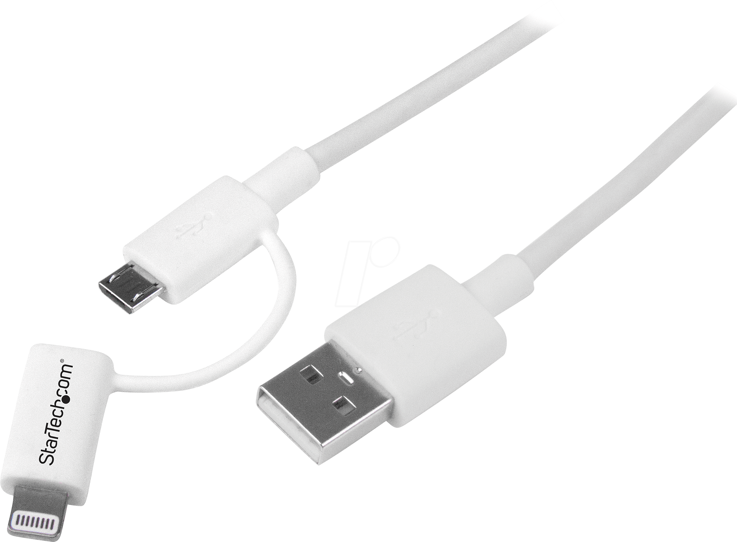 0065030861021 - StarTechcom 1m Apple Lightning oder Micro USB auf USB Kabel für iPhone   iPad   iPod - Lade-   Sync-Kabel Apple MiFi Zertifiziert - Weiß - Lade- Datenkabel - Lightning   USB - 1 m