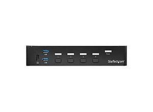 0065030863728 - StarTechcom 4 Port DisplayPort KVM Switch - DP KVM Umschalter mit USB 30 Hub - 4K 30Hz - KVM- USB-Switch - 4 Anschlüsse - an Rack montierbar