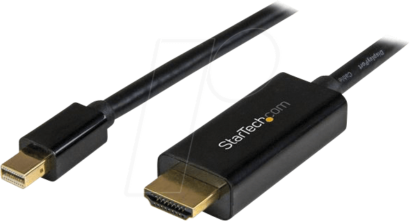 0065030865401 - StarTechcom Mini DisplayPort auf HDMI Adapterkabel - Mini DP zu HDMI Adapter Kabel - 3m - Ultra HD 4K 30Hz - Schwarz - Adapterkabel - DisplayPort   HDMI - 3 m