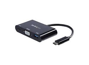 0065030866293 - StarTechcom USB-C auf VGA Multifunktions-Adapter mit USB-A Port und Power Delivery - USB Typ C zu VGA - USB C Laptop Adapter - Dockingstation - USB-C   Thunderbolt 3 - VGA