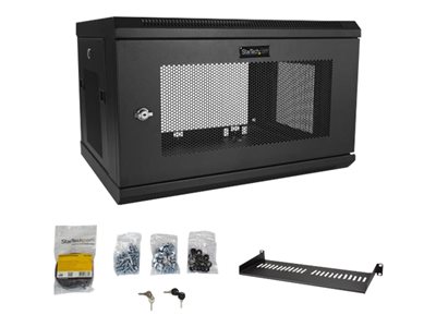 0065030870047 - StarTechcom 6HE 19 Zoll Wand Netzwerkschrank - 2 Pfosten 375cm tiefes abschließbares Serverschrank - belüftetes IT AV Rack mit Fachboden und Klettband vormontiert (RK616WALM) - Schrank für Rack-Gehäuse - 6U