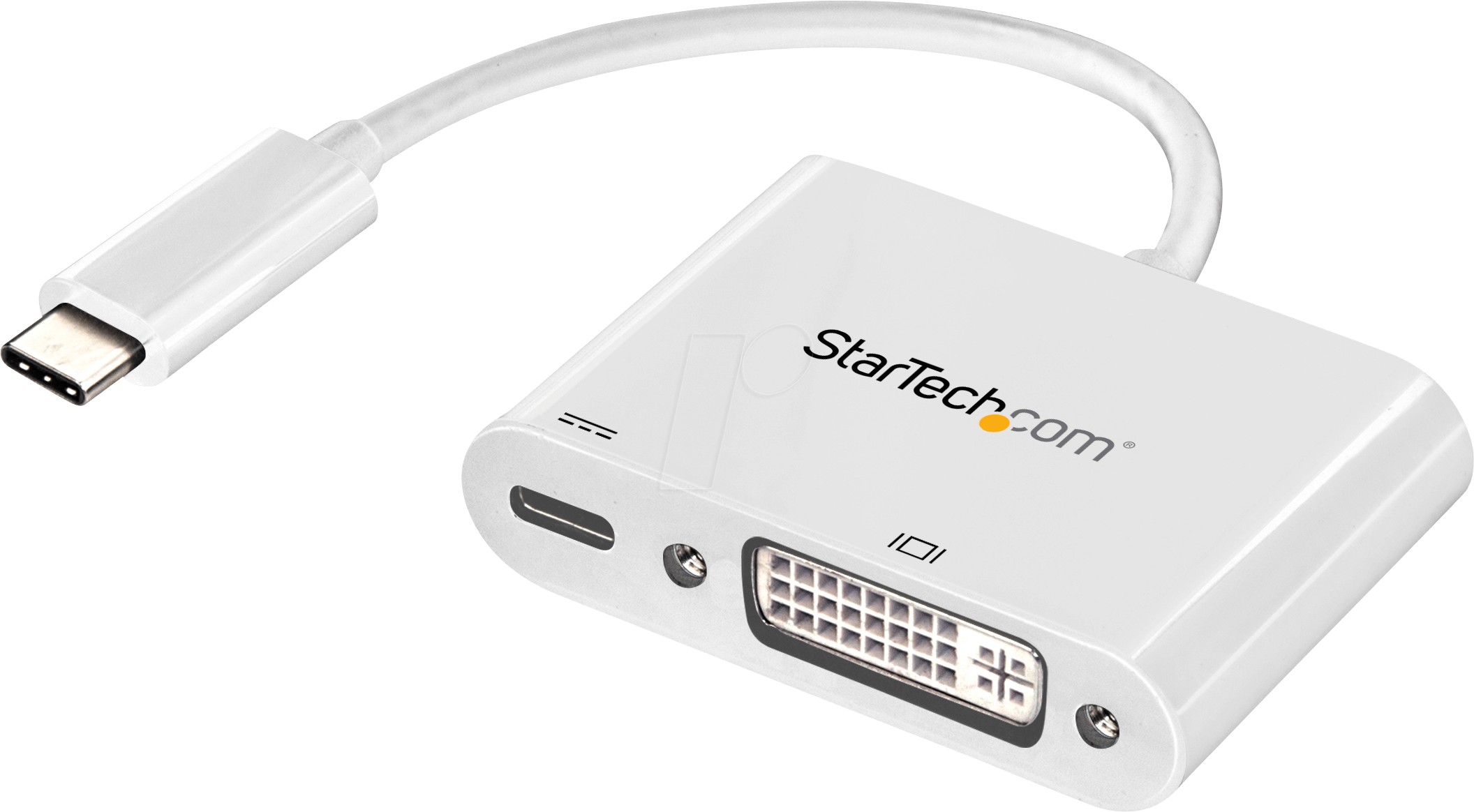 0065030872195 - StarTechcom USB-C auf DVI Adapter mit USB Stromversorgung -USB Typ C Adapter - DVI Adapter - 1920 x 1200 - Weiß - externer Videoadapter - Parade PS171 - weiß