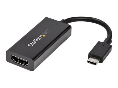 0065030879712 - StarTechcom USB-C auf HDMI Adapter mit HDR - 4K 60Hz - Schwarz - USB Typ C auf HDMI Konverter - CDP2HD4K60H - externer Videoadapter - MegaChips MCDP2900 - Schwarz