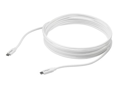 0065030879743 - StarTechcom USB-C auf USB-C Kabel mit 5A Power Delivery - 4m - Weiss - ST ST - USB 20 - USB-IF zertifiziert - USB Typ C Kabel - USB Typ-C-Kabel - USB-C zu USB-C - 4 m