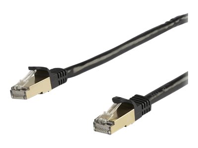 0065030881647 - StarTechcom 10m CAT6A Ethernet Cable 10 Gigabit Shielded Snagless RJ45 100W PoE Patch Cord CAT 6A 10GbE STP Network Cable w Strain Relief Black Fluke Tested UL Certified Wiring TIA - Category 6A - 26AWG (6ASPAT10MBK) - Patch-Kabel - 10 m - Sc