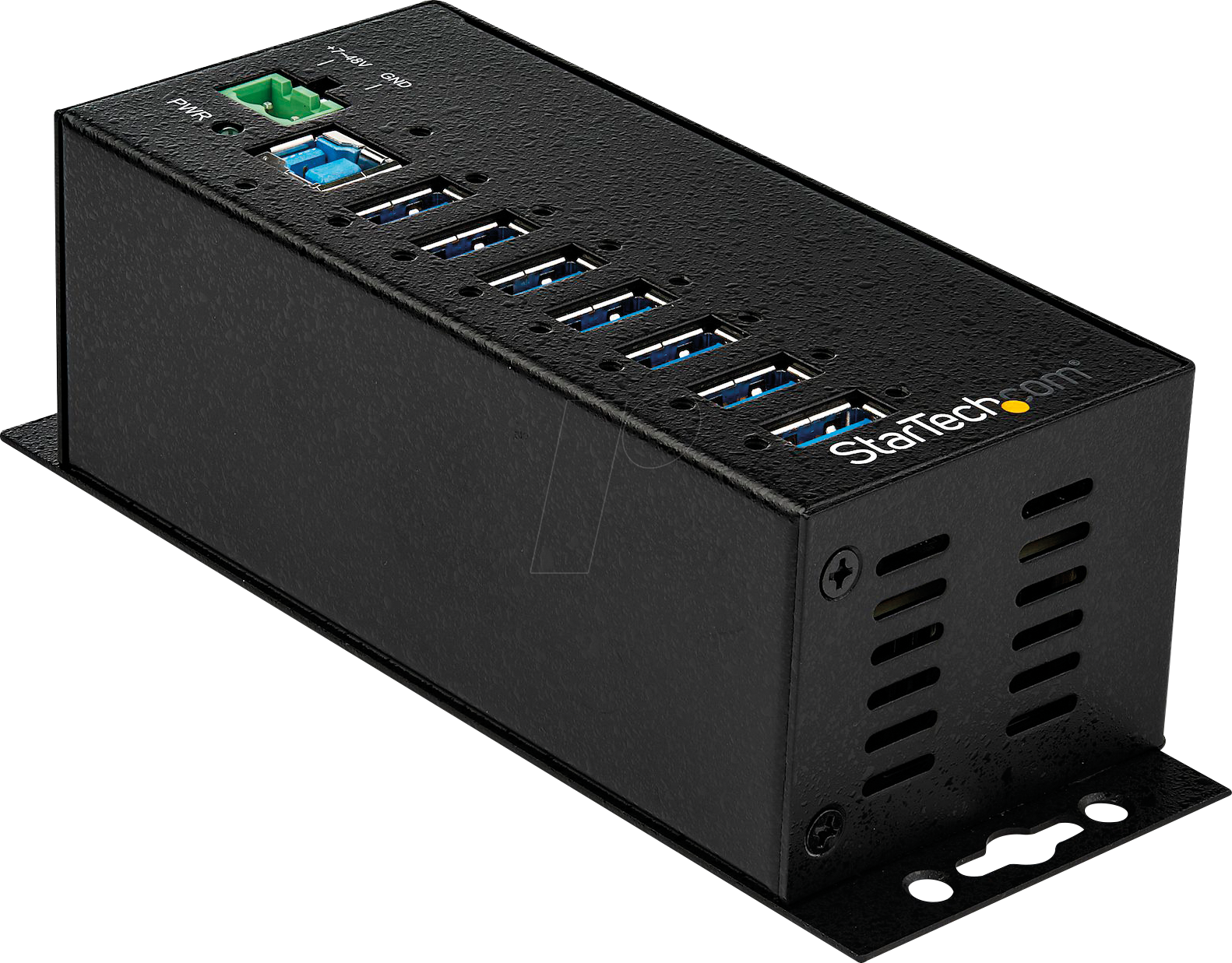 0065030881876 - 7-Port Industrial USB 30 Hub with External Power Adapter - hub - 7 ports USB-Hubs - 7 - Schwarz